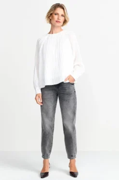 Ausgestellte Plissee-Bluse