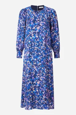 Blaues Midikleid Mit Leo-Print