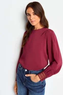Bluse Mit Manschetten Aus Spitze