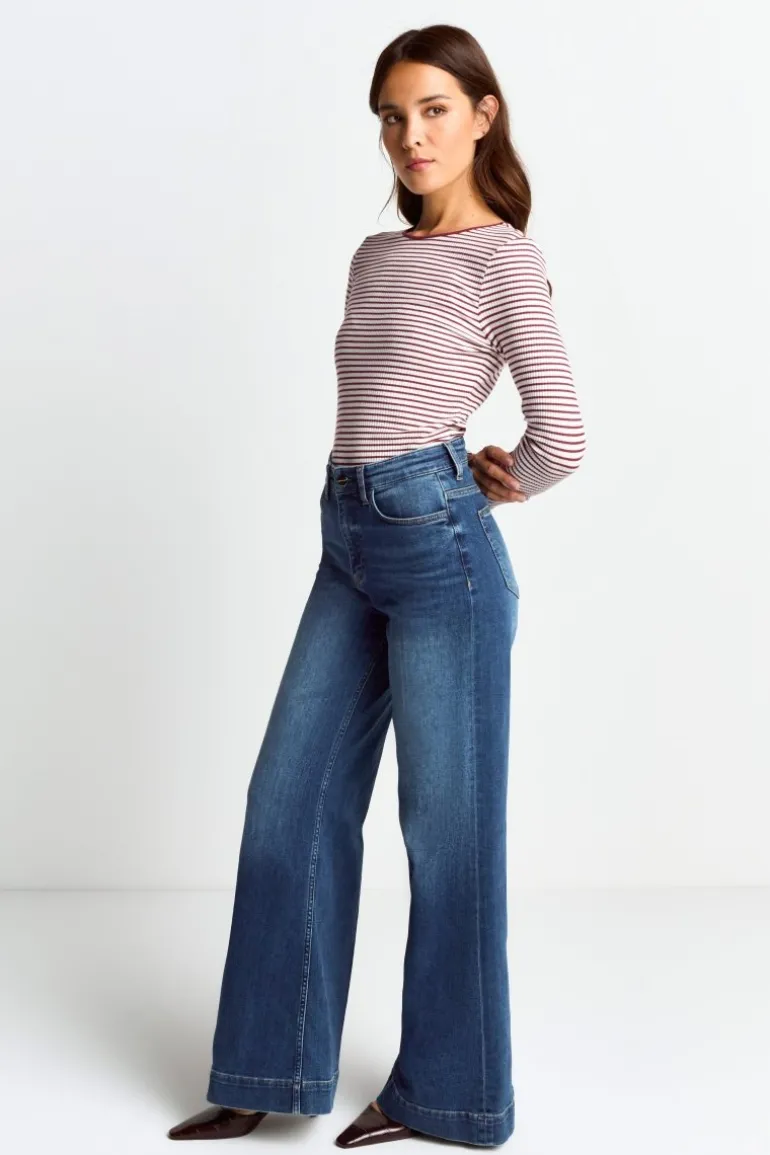 Bodycon-Longsleeve Mit Streifen