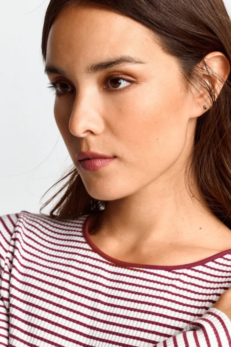 Bodycon-Longsleeve Mit Streifen