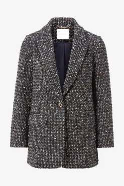 Bouclé-Blazer Mit Statement-Knopf