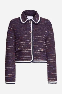 Bouclé-Jacke Mit Bubikragen