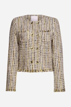 Bouclé-Jacke Mit Fransen