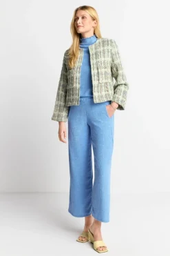 Bouclé-Jacke Mit Rundhalsausschnitt