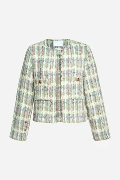 Bouclé-Jacke Mit Rundhalsausschnitt