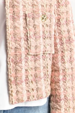 Bouclé-Jacke Mit Rundhalsausschnitt