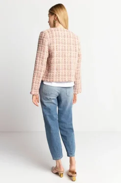 Bouclé-Jacke Mit Rundhalsausschnitt