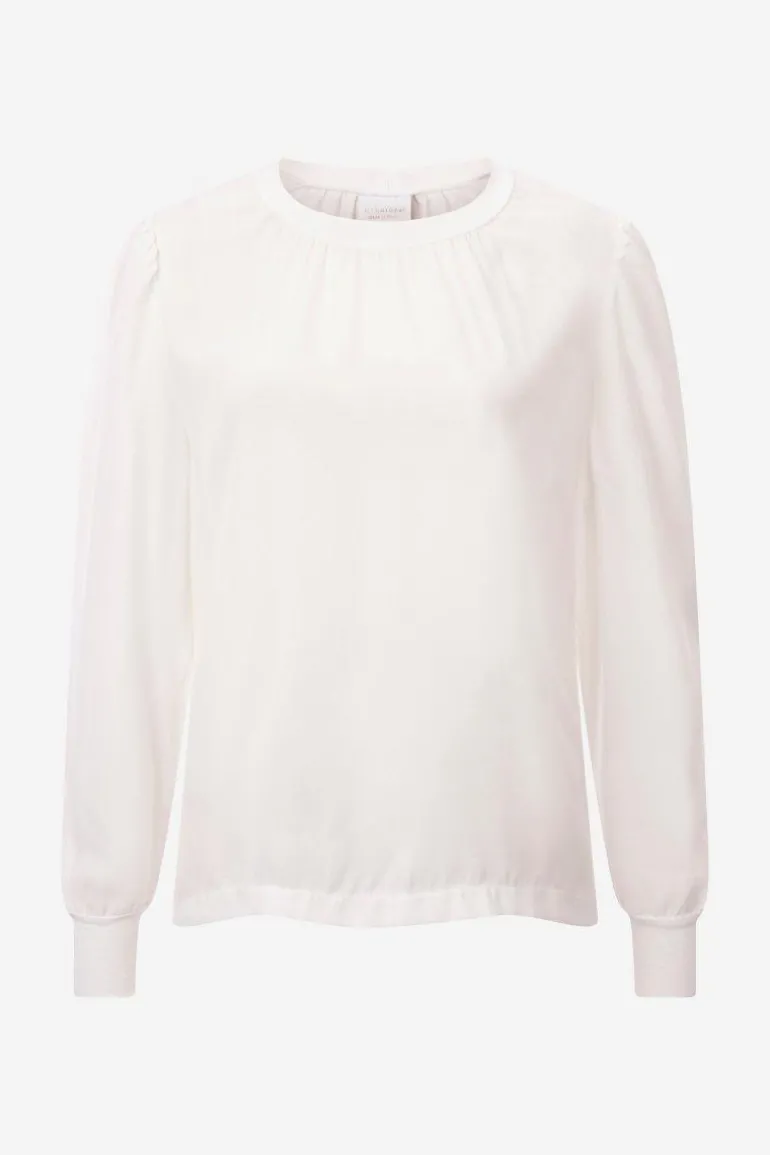 Chiffonbluse Mit Rundhalsausschnitt