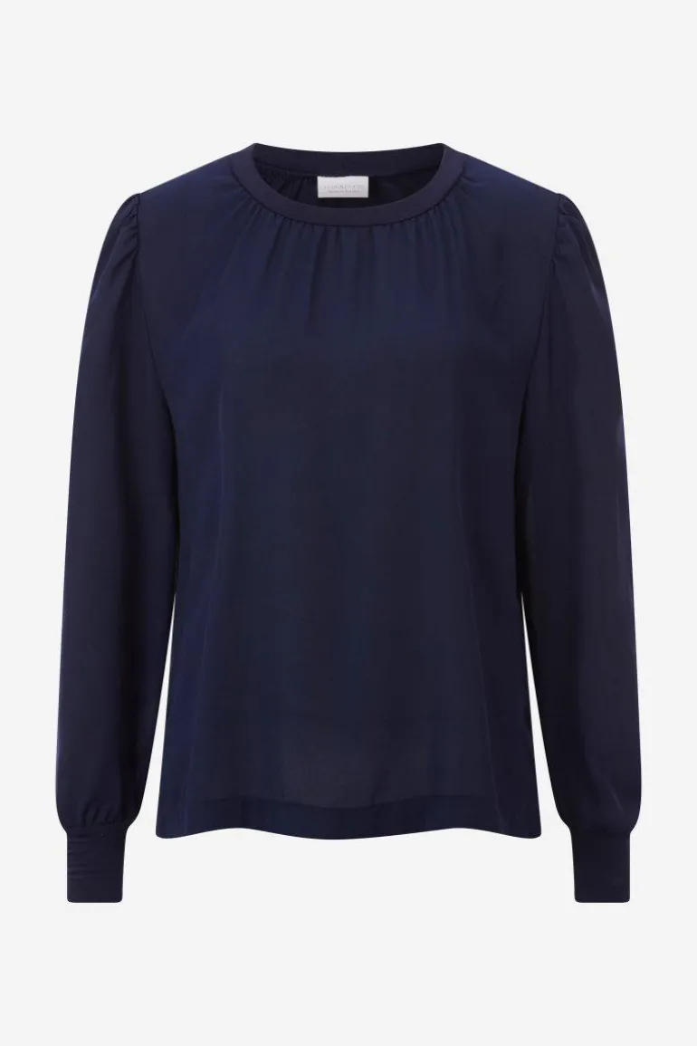 Chiffonbluse Mit Rundhalsausschnitt