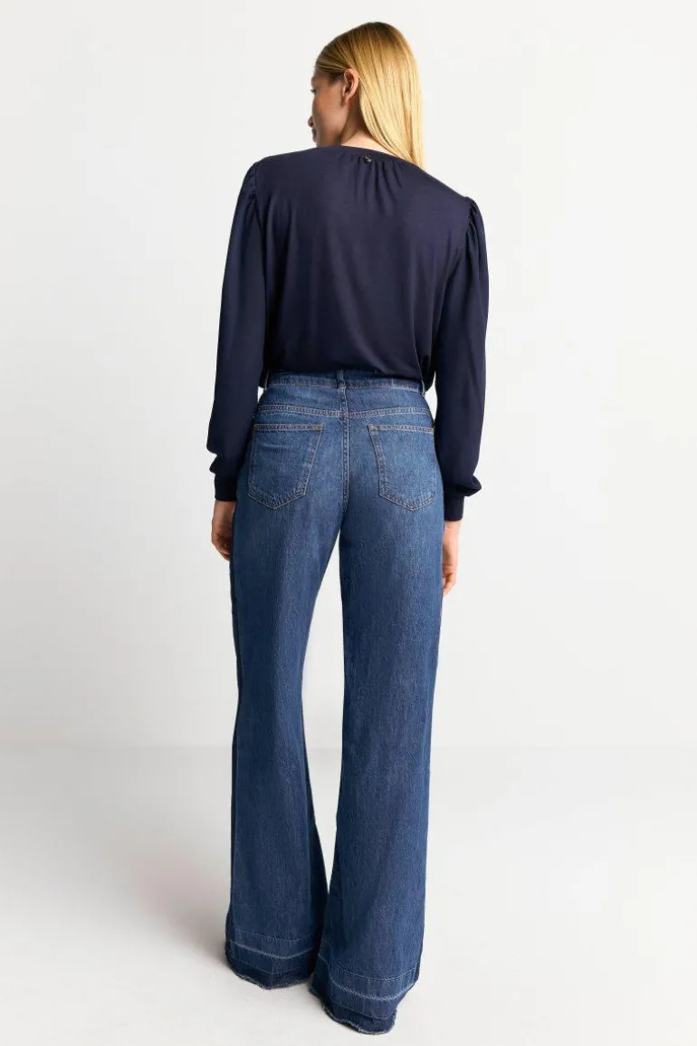 Chiffonbluse Mit Rundhalsausschnitt