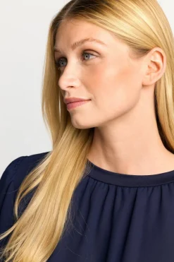 Chiffonbluse Mit Rundhalsausschnitt