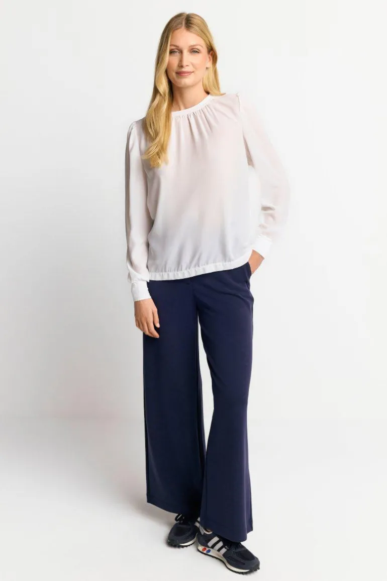 Chiffonbluse Mit Rundhalsausschnitt