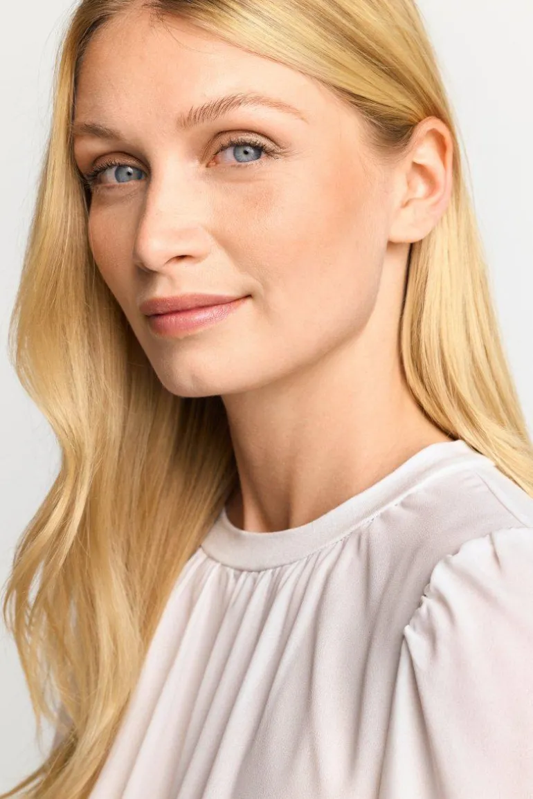 Chiffonbluse Mit Rundhalsausschnitt