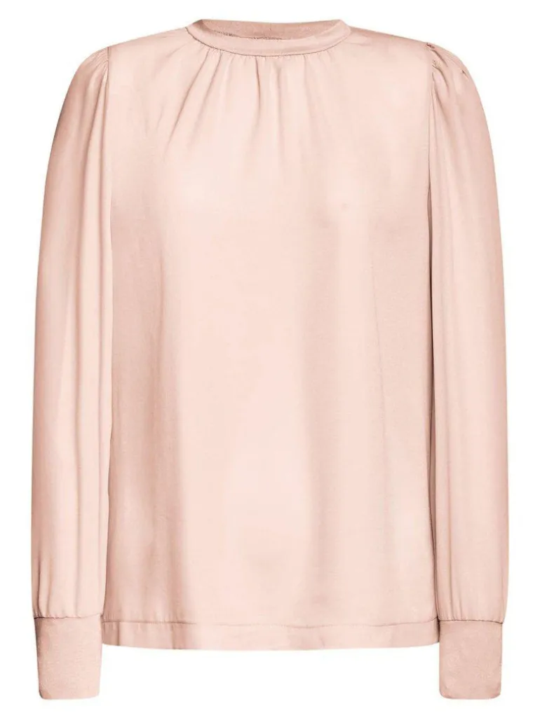 Chiffonbluse Mit Rundhalsausschnitt