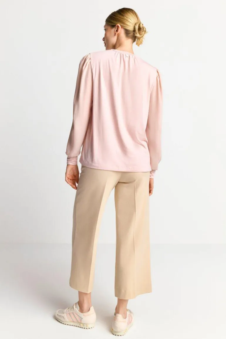 Chiffonbluse Mit Rundhalsausschnitt