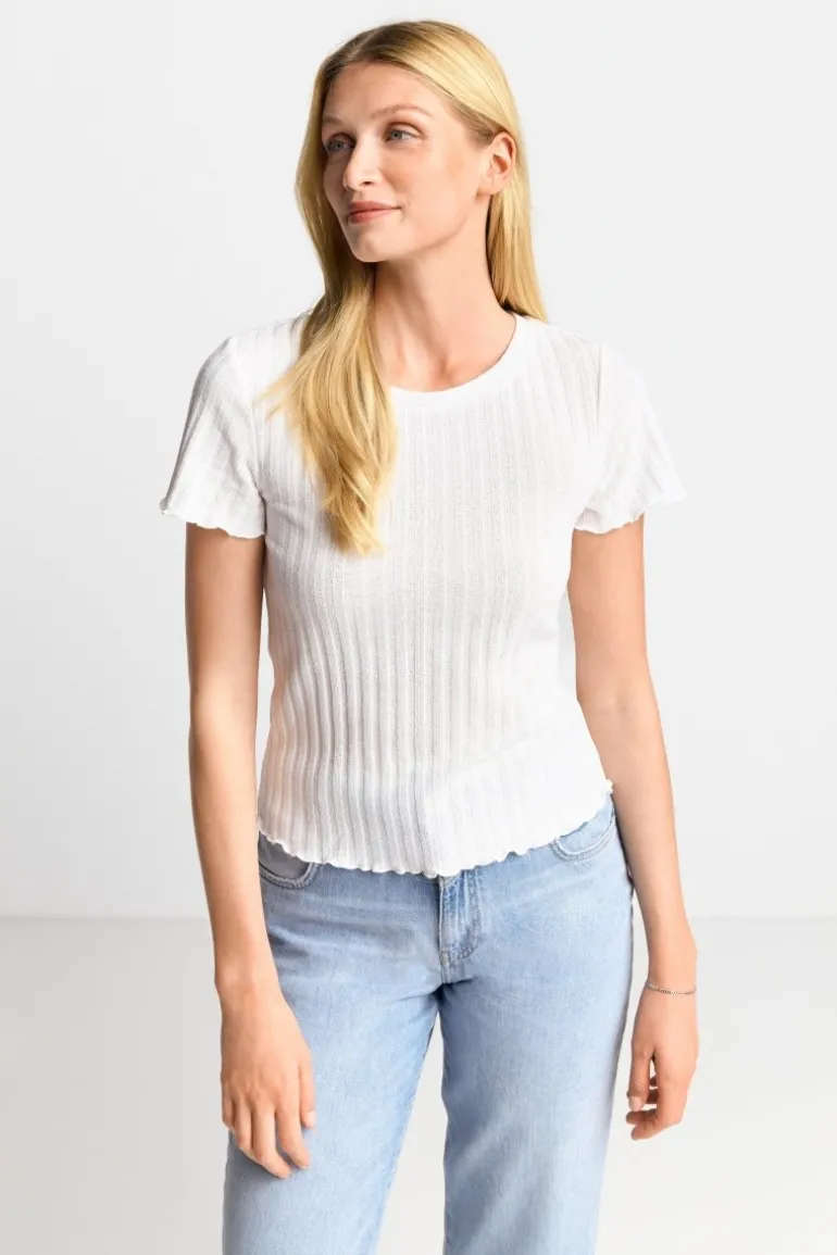 Figurbetontes Rib-Shirt