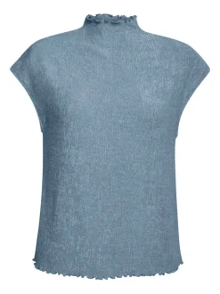 Figurbetontes Top In Crinkle-Optik