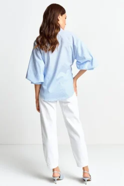 Gestreifte Wickelbluse