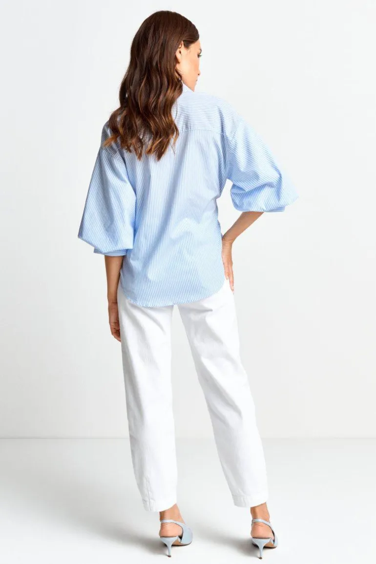 Gestreifte Wickelbluse