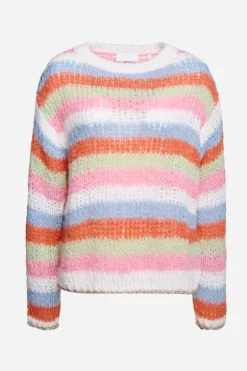 Gestreifter Grobstrickpullover