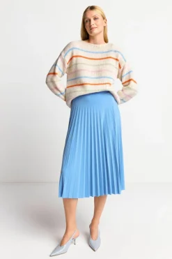 Gestreifter Pullover In Perlweiß