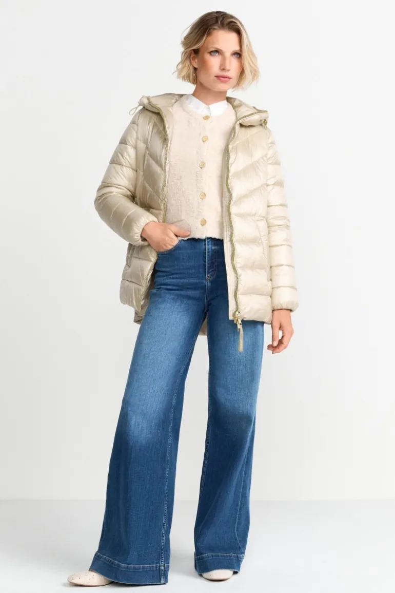 Glänzende Steppjacke