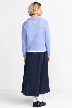 Grobstrickpullover Mit Rundhalsausschnitt