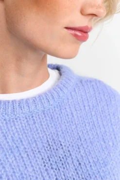 Grobstrickpullover Mit Rundhalsausschnitt