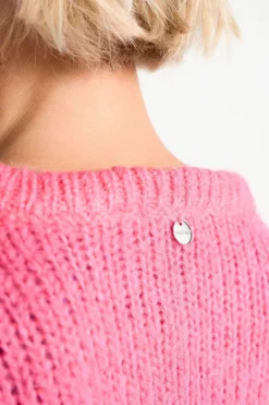 Grobstrickpullover Mit Rundhalsausschnitt