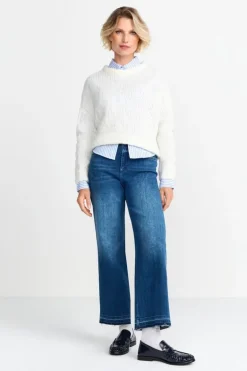 Grobstrickpullover Mit Rundhalsausschnitt