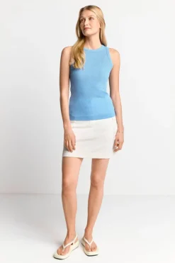 Hellblaues Rib-Tanktop