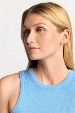 Hellblaues Rib-Tanktop