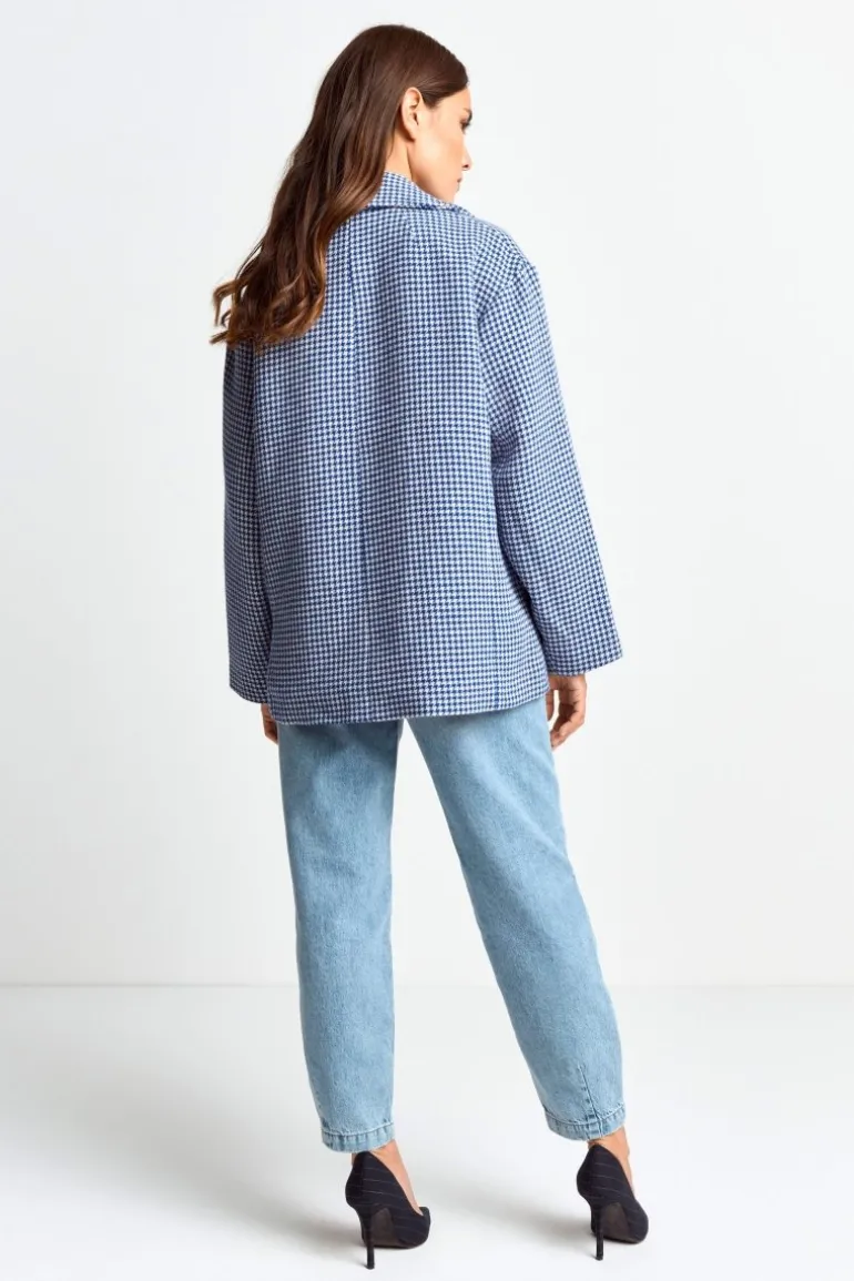 Jacke Mit Hahnentrittmuster