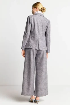 Karierter Wollblazer Mit Reverskragen