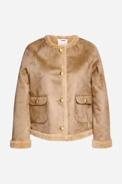Kurze Jacke In Wildlederoptik