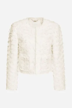 Kurze Jacke Mit Fransiger Struktur