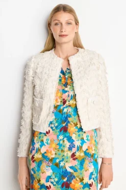 Kurze Jacke Mit Fransiger Struktur