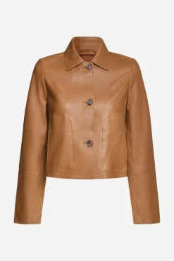 Kurze Lederjacke Mit Kragen