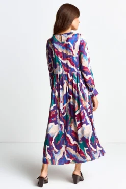 Midikleid Mit Abstraktem Print