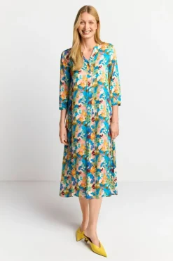 Midikleid Mit Buntem Blumenprint