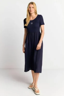 Midikleid Mit Logostickerei