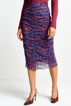 Midirock Mit Floralem Allover-Print