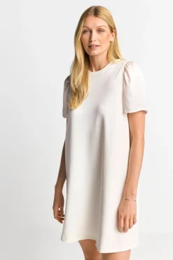 Minikleid Mit Seidigen Puffärmeln