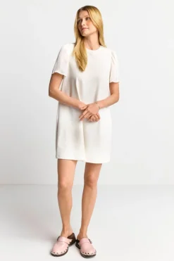 Minikleid Mit Seidigen Puffärmeln