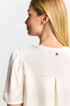 Minikleid Mit Seidigen Puffärmeln