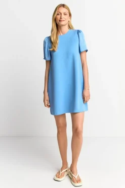 Minikleid Mit Seidigen Puffärmeln