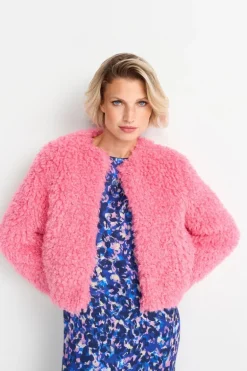 Offene Kunstfelljacke