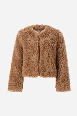 Offene Kunstfelljacke