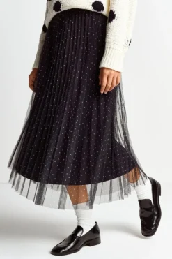 Plisseerock Mit Pünktchenmuster